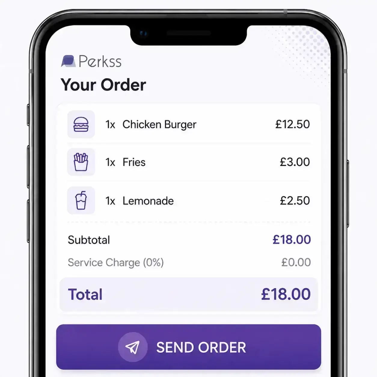 Place and pay for a QR order securely