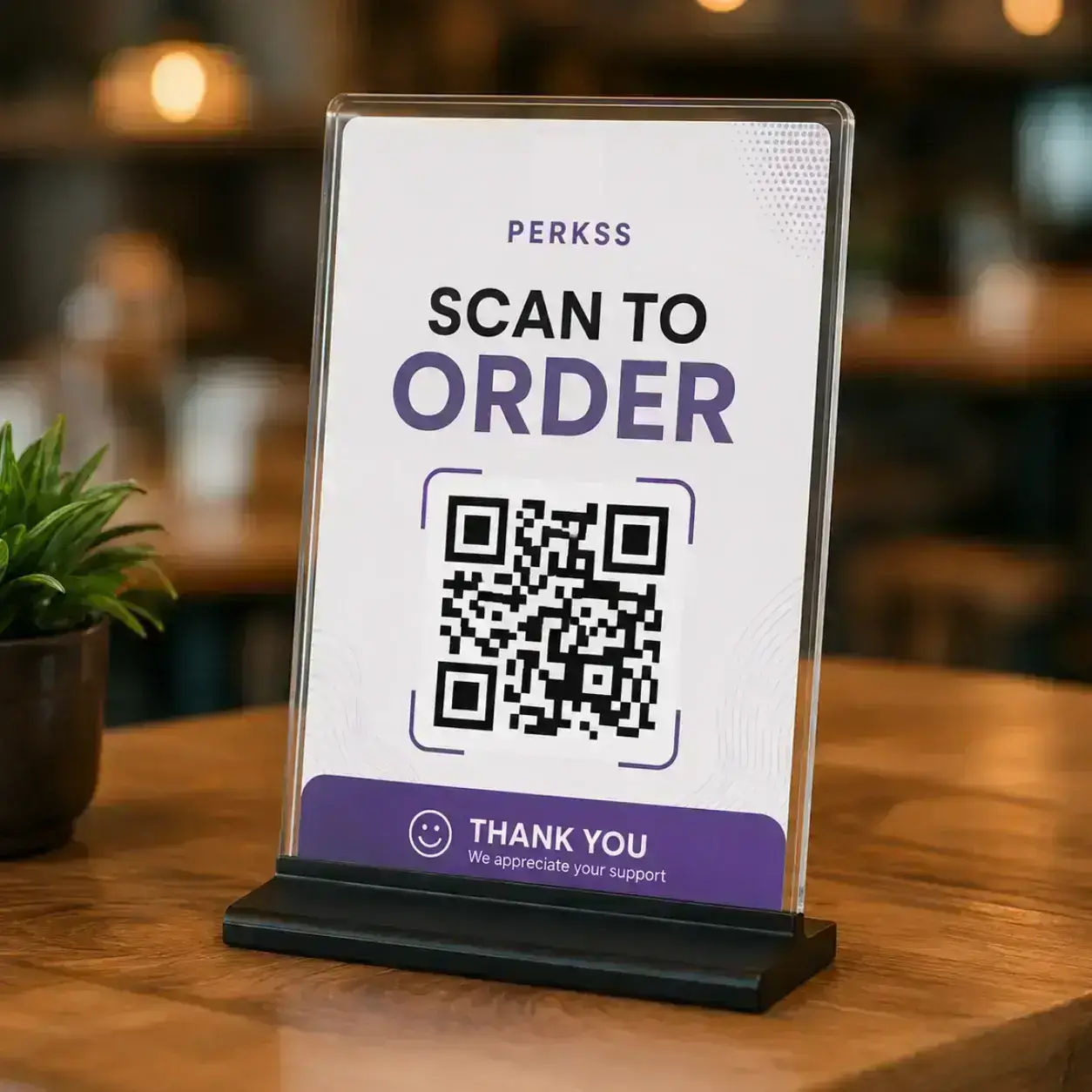 Scan the restaurant table QR code