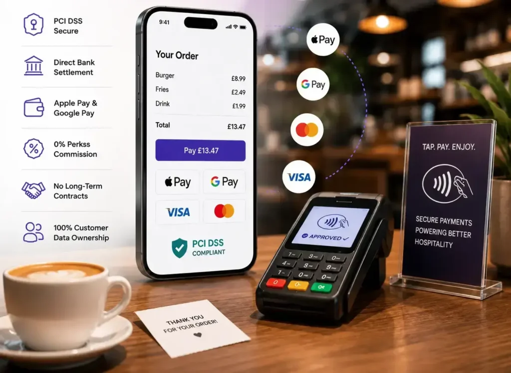 Link Payments for Hospitality secure payment gateway with Apple Pay, Google Pay, PCI DSS security and hospitality payment processing.